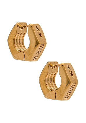 VERSACE Hoop Earrings in Versace Gold - Metallic Gold. Size all.