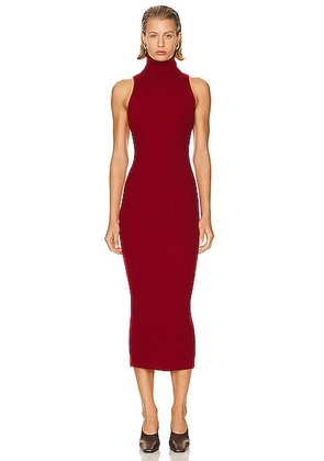 Enza Costa Rib Sleeveless Turtleneck Sweater Dress in Red - Red. Size L (also in ).