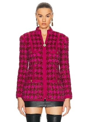 chanel Chanel Shimmer Houndstooth Tweed Jacket in Pink - Pink. Size 38 (also in ).