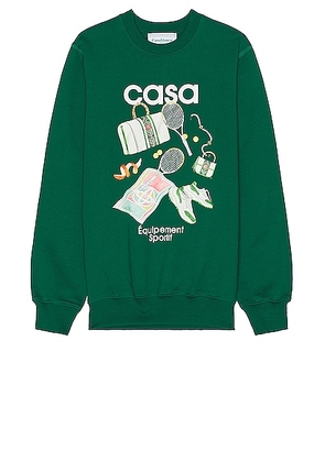 Casablanca Equipement Sportif Printed Sweatshirt in Evergreen - Green. Size M (also in L, XL/1X).