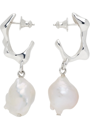 FARIS Silver Seep Baroque Drop Earrings
