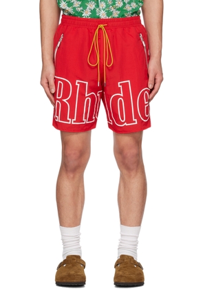 Rhude Red Printed Shorts