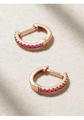 Anita Ko - Huggies 18-karat Rose Gold Ruby Earrings - One size