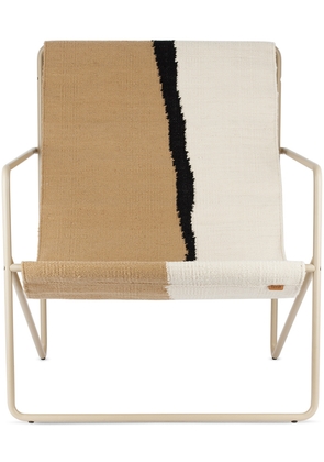 ferm LIVING Off-White & Brown Desert Lounge Chair