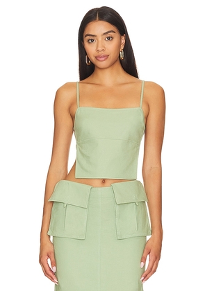 Camila Coelho Rousseau Top in Sage. Size L, S, XL, XS.