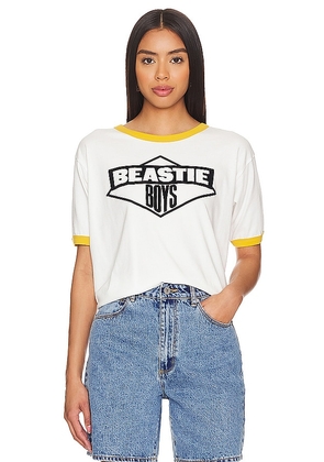 DAYDREAMER Beastie Boys Logo 84-86 Ringer Tee in White. Size M, S, XL, XS.