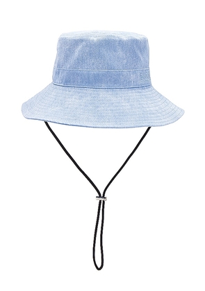 Ganni Fisherman Bucket Hat in Baby Blue. Size XS/S.