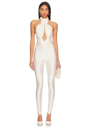 Ronny Kobo Abreen Catsuit in White. Size L, M.