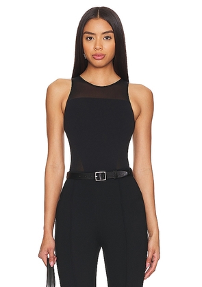 Wolford Sheer Opaque Bodysuit in Black. Size M, S, XS.