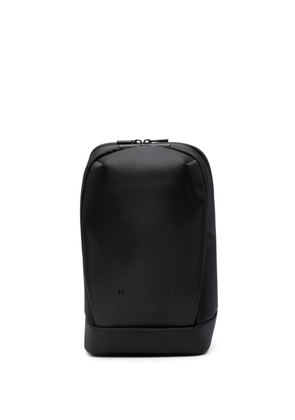 Boggi Milano logo-embossed zip-up shoulder bag - Black