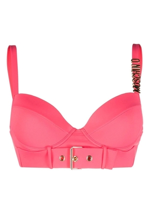 Moschino belted underwired bikini top - Pink