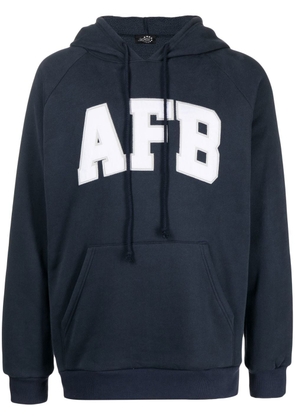 AFB logo-appliqué raglan-sleeve hoodie - Blue