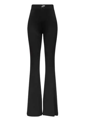 AREA star-stud high-waist flared trousers - Black