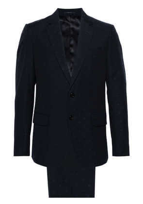 Gucci logo-jacquard single-breasted suit - Blue