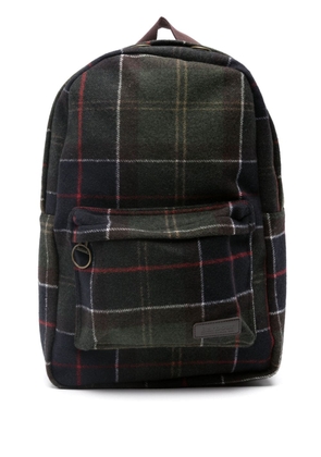 Barbour tartan-check felted backpack - Green