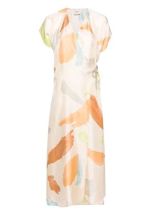 Alysi abstract-print silk maxi dress - Neutrals