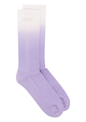 Autry logo-embroidered ombré socks - Purple