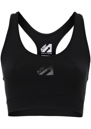 Autry logo-appliqué racerback sports bra - Black