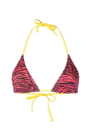 Diesel zebra-print reversible bikini top - Pink