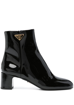 Prada 55mm patent leather boots - Black