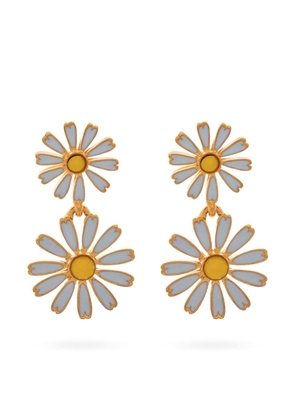 Kenneth Jay Lane floral-motif drop earrings - Yellow