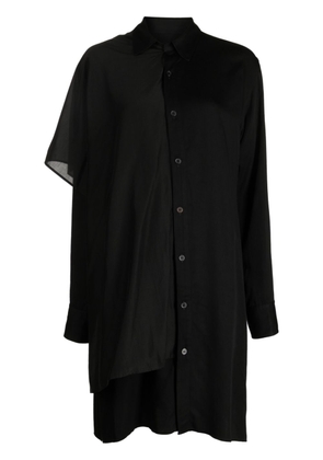 Yohji Yamamoto satin stole shirtdress - Black