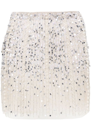 Elisabetta Franchi sequined tulle miniskirt - Silver