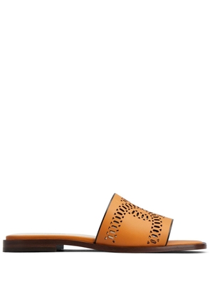 Tod's laser-cut leather sandals - Orange
