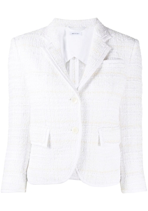 Thom Browne tweed single-breasted blazer - White