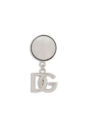 Dolce & Gabbana logo-lettering drop earring - Silver