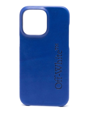 Off-White Ow Bookish faux-leather iPhone 14 Pro Max case - Blue