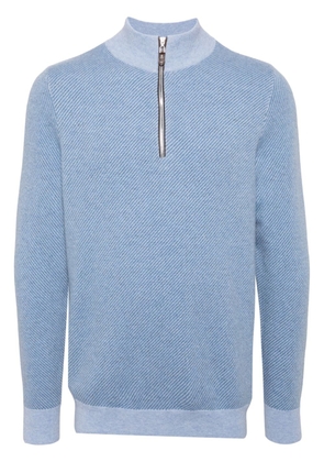 N.Peal Diagonal Stripe cashmere jumper - Blue