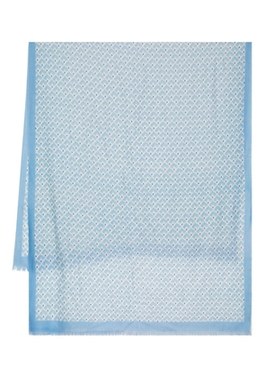 N.Peal tile-print cashmere scarf - Blue