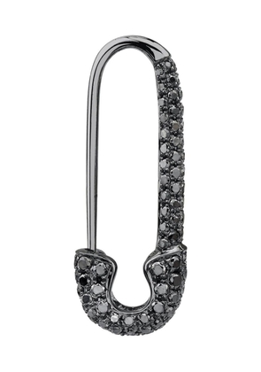 Anita Ko 18kt black gold Safety Pin diamond hoop earring - Grey