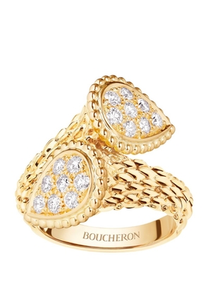 Boucheron Yellow Gold And Diamond Serpent Bohème Toi Et Moi Ring
