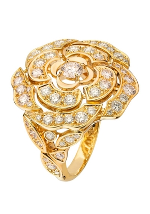 Chanel Yellow Gold And Diamond Camélia Ring