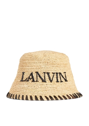 Lanvin Raffia Logo Bucket Hat