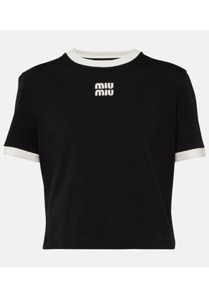 Miu Miu Logo cotton jersey T-shirt