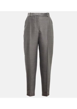 Toteme Mid-rise straight cotton and wool-blend pants