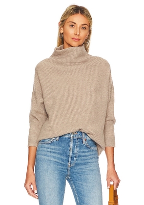 Autumn Cashmere Funnel Neck Sweater in Taupe. Size M, S, XL, XS.