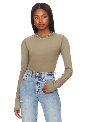 COTTON CITIZEN Verona Crop Top in Taupe. Size S, XS.