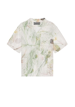 Reese Cooper Desert Brush Printed Mesh Short Sleeve Cargo Shirt in Multi - Ivory. Size M (also in L, S, XL/1X).
