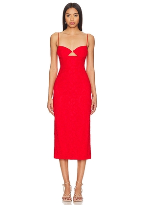 Bardot Ivanna Midi Dress in Red. Size 12, 2, 4, 6, 8.