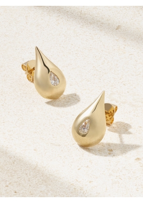 Mateo - Water Droplet 14-karat Gold Diamond Earrings - One size