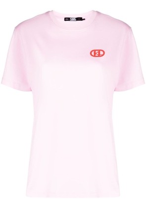 Karl Lagerfeld logo-print cotton T-shirt - Pink