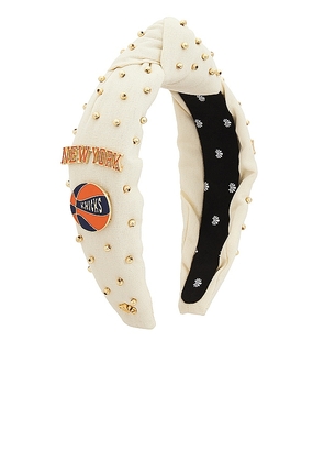 Lele Sadoughi x NBA New York Knicks Embellished Headband in Ivory.