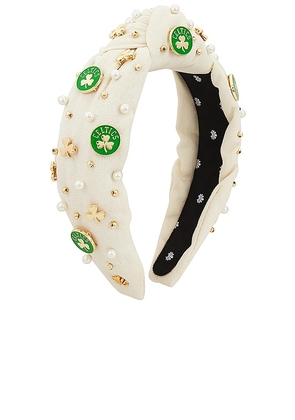 Lele Sadoughi x NBA Boston Celtics Embellished Headband in Ivory.