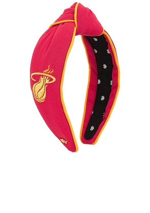 Lele Sadoughi x NBA Miami Heat Embroidered Headband in Red.