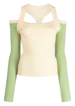 Gimaguas Latte cut-out ribbed jumper - Yellow