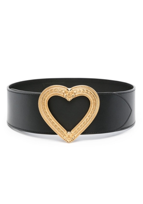 Moschino heart-buckle leather belt - Black